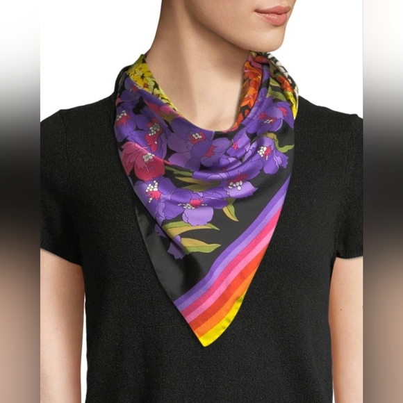 NWT Gucci Degrade Multicolor Floral Silk Scarf - Picture 1 of 9